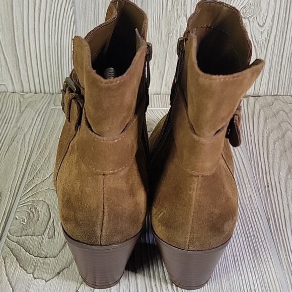 Sam Edelman Lynn Block Heel Side Zip Brown Suede Ankle Boots Womens Size 9.5 NEW - Picture 5 of 12
